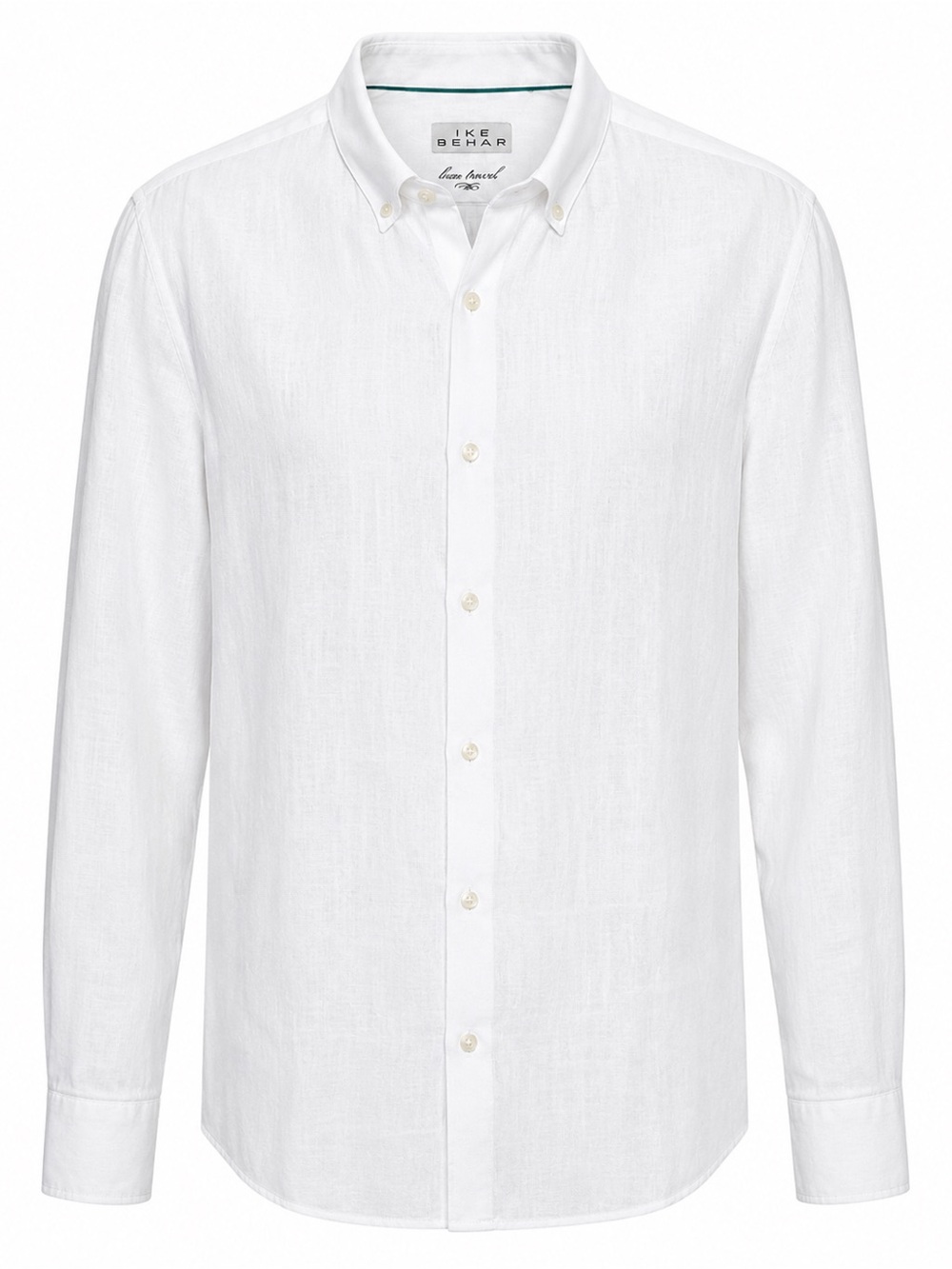 IKE BEHAR Luxe Travel 100% Linen White Button Down Shirt XXL EUC